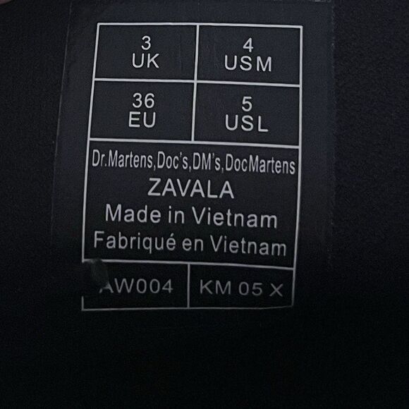 Dr. Doc Martens Zavala Women's Size 5 Combat Boots Black Leather 8-Eye AW004 NEW - Picture 9 of 9